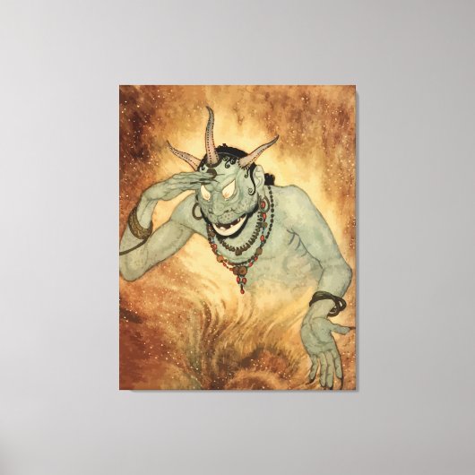 Arabisch Nights Genie van Edmund Dulac Canvas Afdruk (Voorkant)