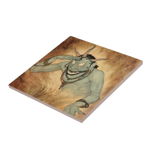 Arabisch Nights Genie van Edmund Dulac Tegeltje (Zijkant)