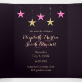 Arabisch Nights Magenta & Gold All in één bruiloft Drieluik Uitnodiging (Binnenkant midden)