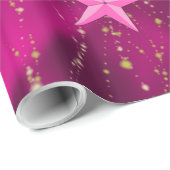 Arabisch Nights Magenta & Gold Stars Cadeaupapier (Rol Hoek)