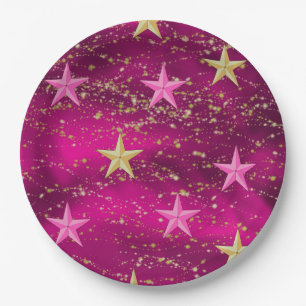 Arabisch Nights Magenta & Gold Stars Papieren Bordje