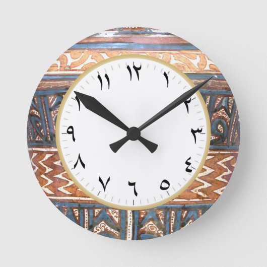 Arabisch Numerieke klok in Blauw en Goud (Voorkant)