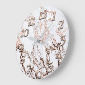 Arabisch nummer Roos goudmetallische marmer Grote Klok (Hoek)