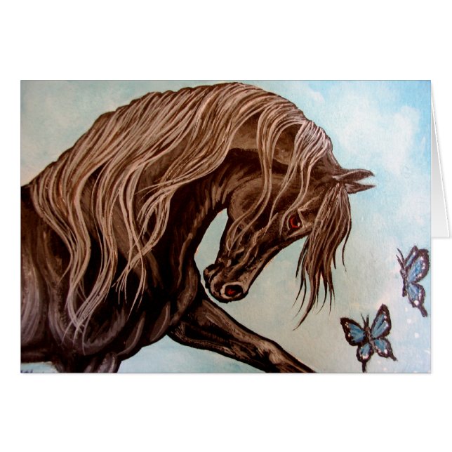 Arabisch paard en vlinders (Voorkant Horizontaal)