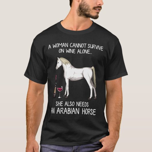 Arabisch Paard en Wijn Paard Ingepast T-shirt (Voorkant)