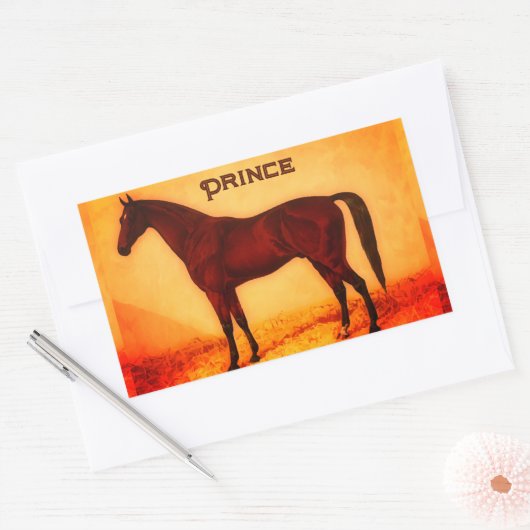 Arabisch paard - gepersonaliseerd rechthoekige sticker (Envelop)