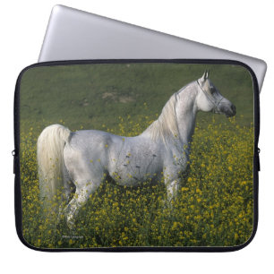 Arabisch paard in bloemen laptop sleeve