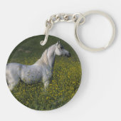 Arabisch paard in bloemen sleutelhanger (Achterkant)