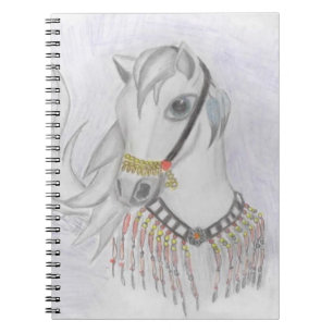Arabisch paard in het Indiase kostuum in het kleur Notitieboek
