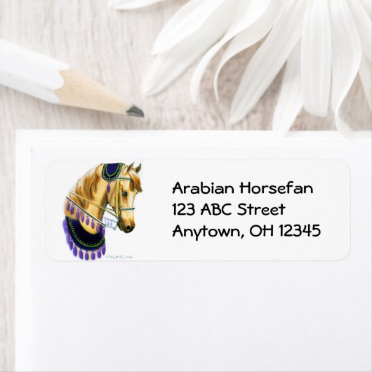 Arabisch Paard in Kostuum Label (Insitu)