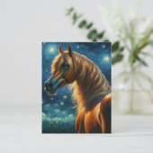 Arabisch Paard in Van Gogh Sterrennacht Briefkaart (Staand voorkant)