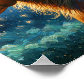 Arabisch Paard in Van Gogh Sterrennacht Poster (Hoek)