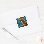 Arabisch Paard in Van Gogh Sterrennacht Vierkante Sticker (Envelop)