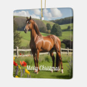 Arabisch paard op het platteland keramisch ornament (Links)