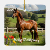 Arabisch paard op het platteland keramisch ornament (Achterkant)