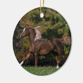 Arabisch paard rijdend in grijsveld keramisch ornament (Links)