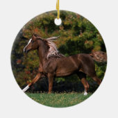 Arabisch paard rijdend in grijsveld keramisch ornament (Achterkant)