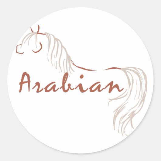 Arabisch paard ronde sticker (Voorkant)