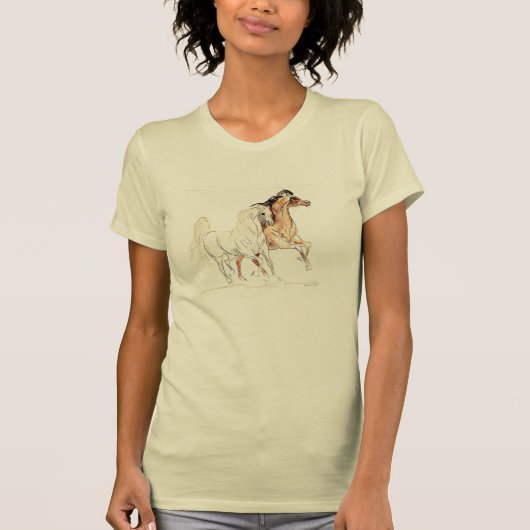 Arabisch paard TShirt - "Two Friends Tu" (Voorkant)