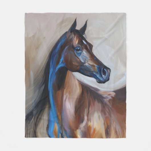 Arabisch paardenschilderij fleece deken (Voorkant)