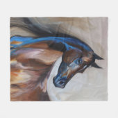Arabisch paardenschilderij fleece deken (Voorkant (Horizontaal))