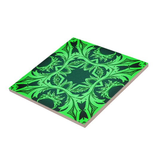  arabisch patroon - Emerald Green Tegeltje (Zijkant)