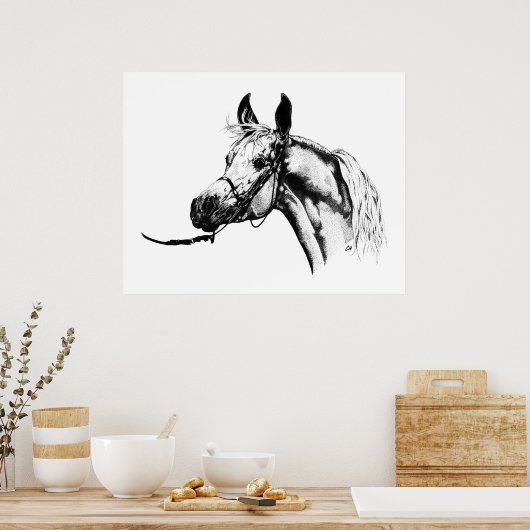 Arabisch portret in Pen & Ink Poster (Keuken)