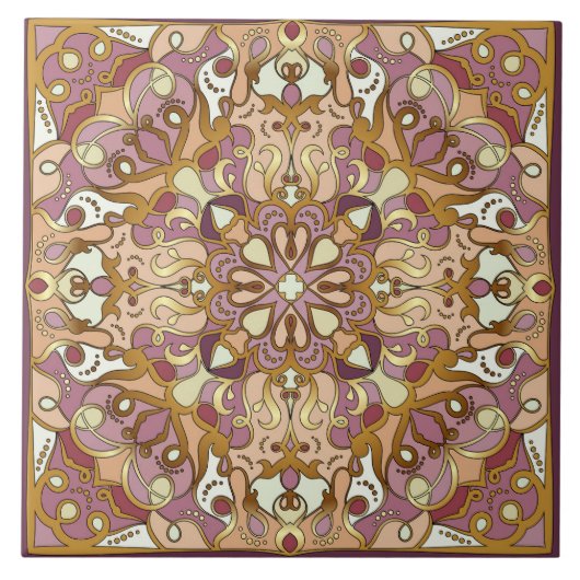 Arabisch  rijk patroon tegeltje (Voorkant)