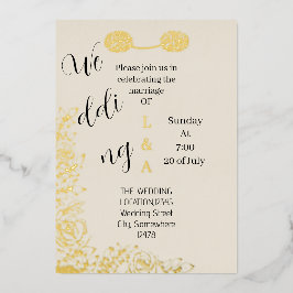 Arabisch Romantisch Uniek Eenvoudig Minimalistisch Folie Uitnodiging