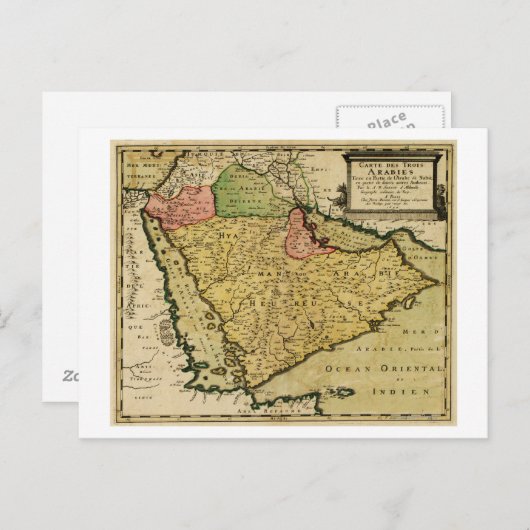 Arabisch schiereiland van de kaart van het Midden- (Voorkant / Achterkant)