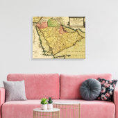 Arabisch schiereiland van de kaart van het Midden- Canvas Afdruk (Insitu (Woonkamer))