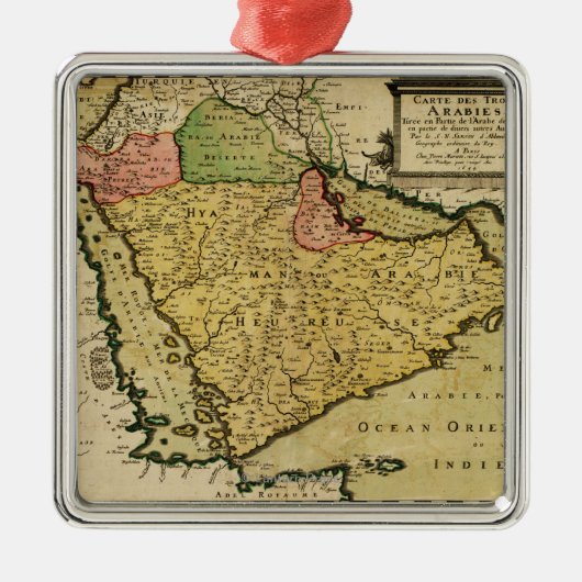 Arabisch schiereiland van de kaart van het Midden- Metalen Ornament (Voorkant)