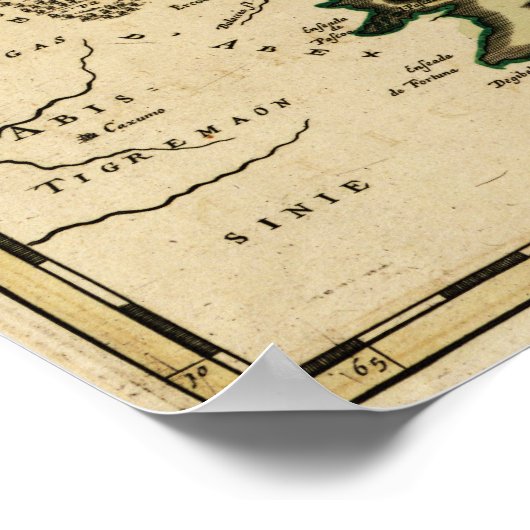 Arabisch schiereiland van de kaart van het Midden- Poster (Hoek)