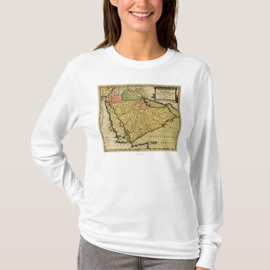 Arabisch schiereiland van de kaart van het Midden- T-shirt (Voorkant)