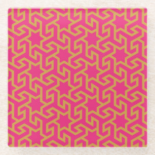 Arabisch Star-vormig patroon Glazen Onderzetter