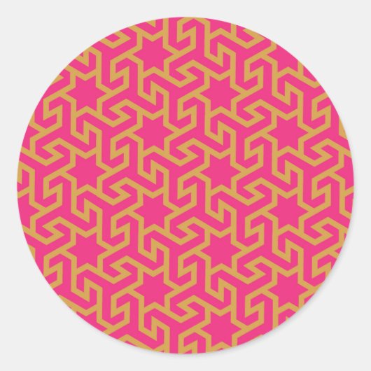 Arabisch Star-vormig patroon Ronde Sticker (Voorkant)