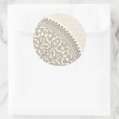 Arabisch stijlblad ronde sticker (Tas)
