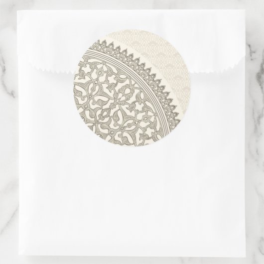 Arabisch stijlblad ronde sticker (Tas)