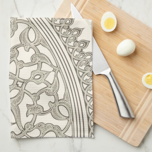 Arabisch stijlblad theedoek (Quarter Fold)