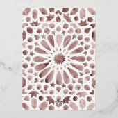 Arabisch Tegel Mediterrane bruiloft Folie Uitnodiging (Achterkant)