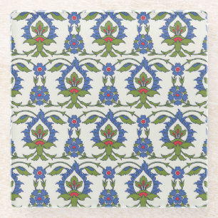 Arabisch Traditioneel: Iznik Tegel Naadloos. Glazen Onderzetter