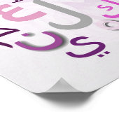 Arabische alfabetten in roze kleuren poster (Hoek)