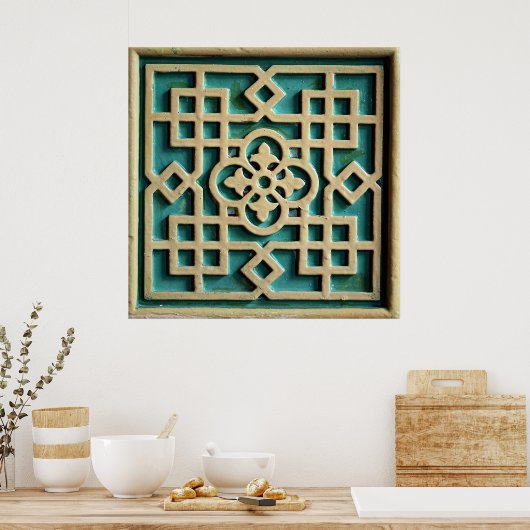 Arabische architectuur Turkis Poster (Keuken)