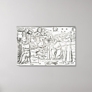 Arabische astrologen, kopie van een afbeelding van canvas afdruk