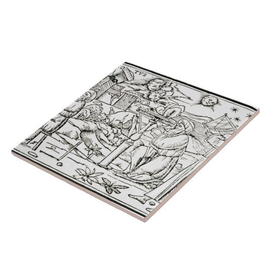 Arabische astrologen, kopie van een afbeelding van tegeltje (Zijkant)