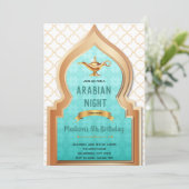 Arabische avond verjaardagsfeest uitnodiging (Staand voorkant)