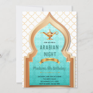 Arabische avond verjaardagsfeest uitnodiging