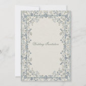 Arabische bloemen bruiloft uitnodiging – Bewerkbar (Achterkant)