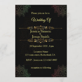 Arabische brief met Mandala Wedding Kaart