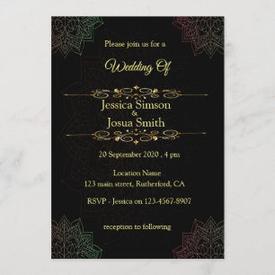 Arabische brief met Mandala Wedding Kaart